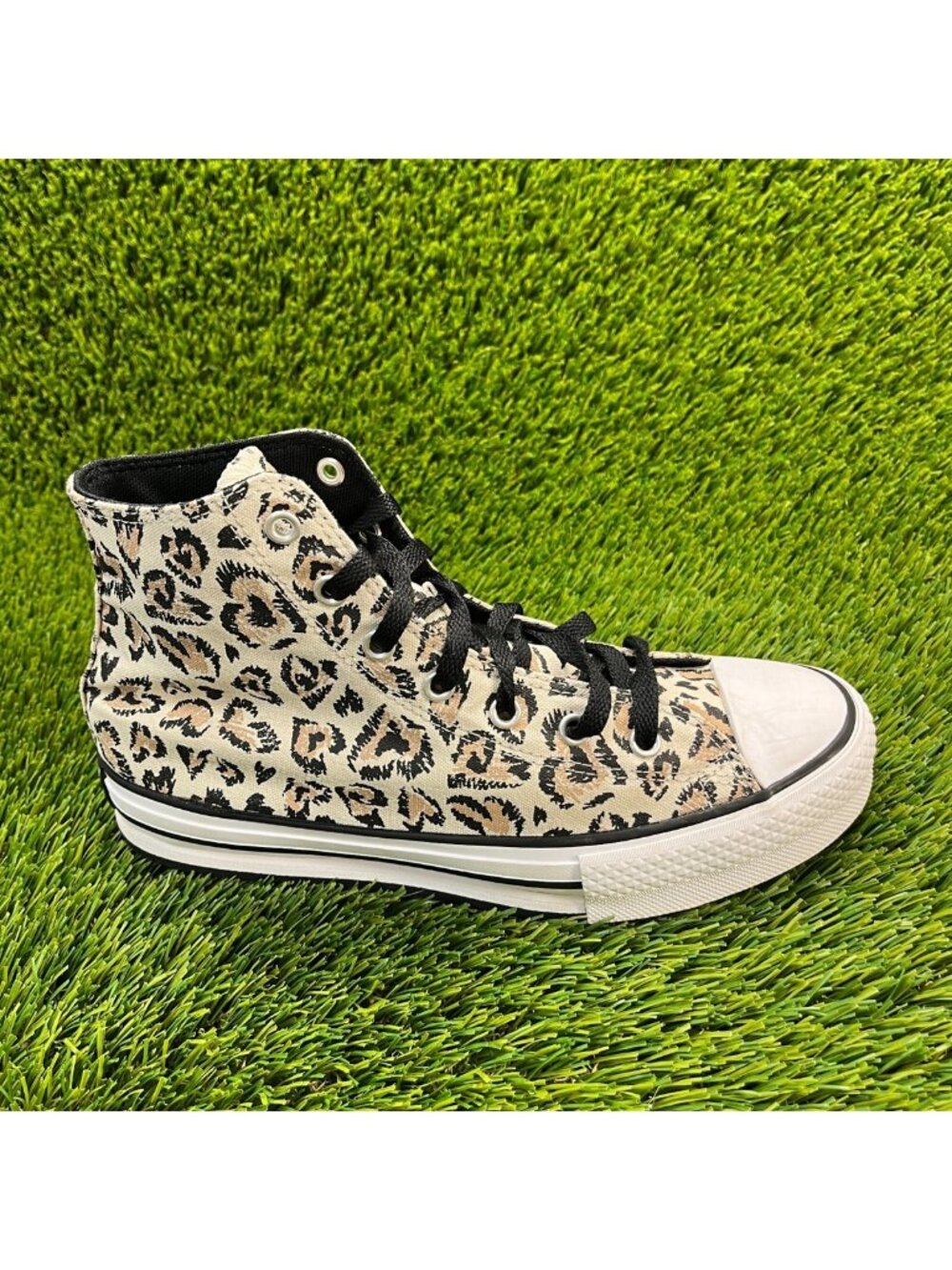 Converse CTAS Hi Leopard Print Black Boys Size 5.5Y Casual Shoes Sneakers